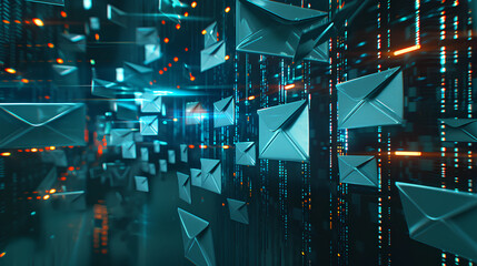 Unknown Emails Screenshots or visual representations of email inboxes flooded with unknown or suspicious emails. potential risks associated with clicking on links or opening attachments