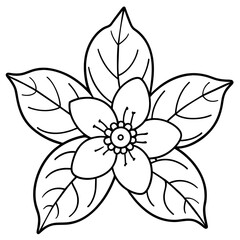 Forget Me Not flower outline coloring book page line art drawing vector illustration for children and adults