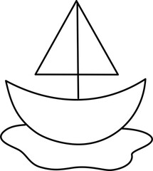 Fototapeta premium sailboat lamp kidcore lineart