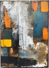 Jasper painting with a minimalism style, mixed media on metal. Contemporary painting. Modern poster for wall decoration