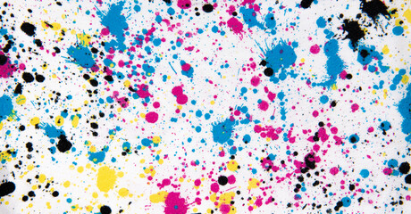 Colorful paint splats background. Splashes of paint background. 
