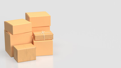 The cardboard box for shipping or cargo concept 3d rendering.