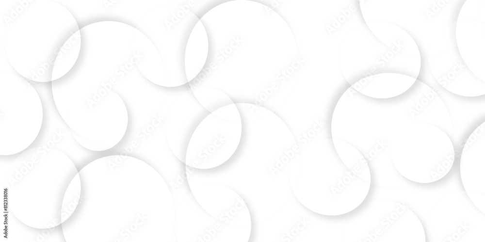 Aufkleber abstract white geometric overlapping circle background with shadow. vector circles template vector d