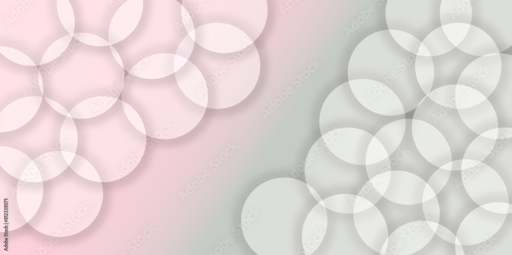 Poster abstract white geometric overlapping circle background with shadow. vector circles template vector d