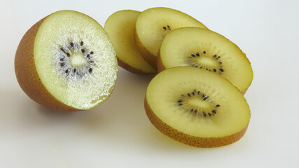 Fresh golden kiwi sliced ​​fruit from New Zealand