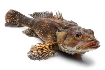 Lingcod, fish, isolated on white