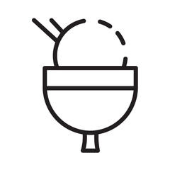 Obraz premium Bowl Chinese Rice Line Icon