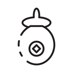 Bag Chinese Gift Line Icon