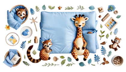 squirrel watercolor blue boys nursery sloth baby sleeping animals animal childcare center giraffe girl pink sky star cloud night sleep cute decor bedchamber poster print shower invitation birthday