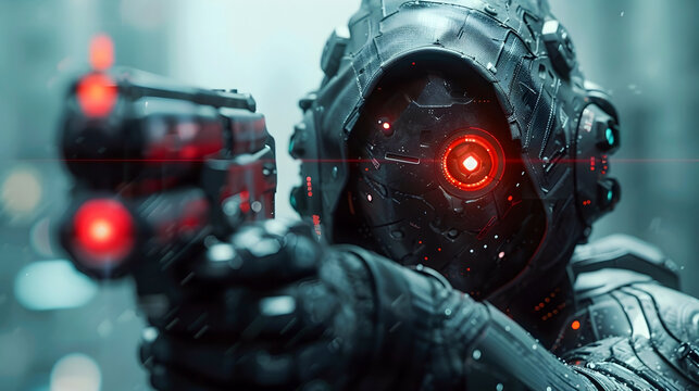 Cybernetically-Enhanced Hacktivist Wages Digital Battle Against Dystopian Corporate Megaliths in Isolated Cinematic