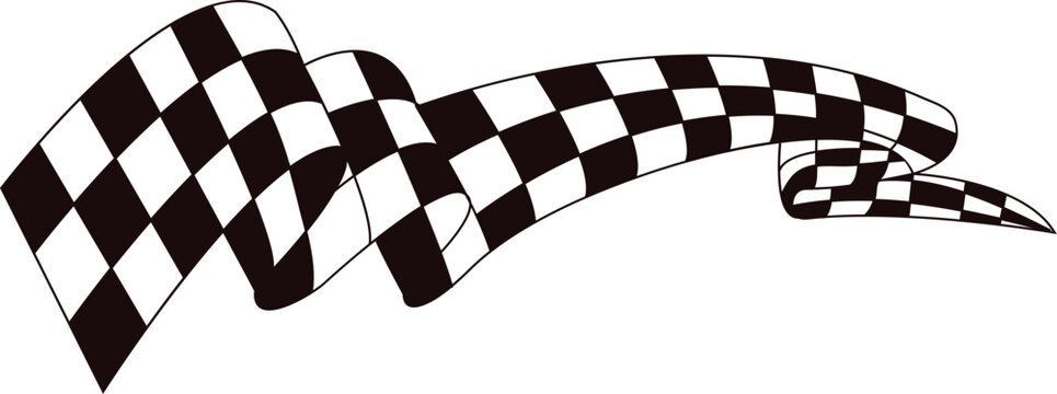Modern Vector black and white checkered auto racing flags and finishing tape svg  vector	
