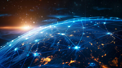 Digital Earth: Global Network, Fast Data, Cyber Tech, Info Sharing, Worldwide Communication. World Internet Map: Exploring Global Connections, Fast Data Sharing, Cyber Tech, Info Swaps, and Global Co