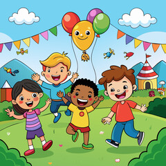 happy Children Day Children are Playing