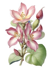 Buckbean Flower Watercolor Plant Nature Art