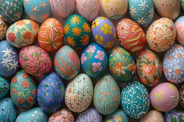 Colorful Hand-Painted Easter Eggs Collection