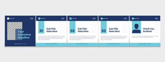 Set of LinkedIn carousel post, social media Instagram carousel post, modern and editable business carousel template design © Tarek Digital