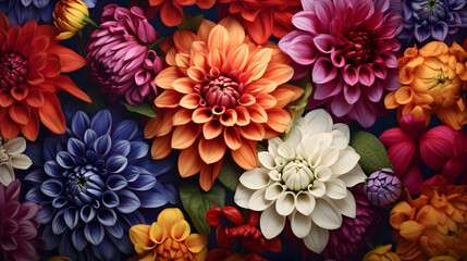 flowers in multi colors from a garden background poster decorative painting 
