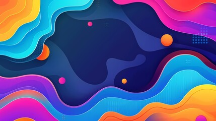 Vibrant abstract waves intertwining in a colorful dance