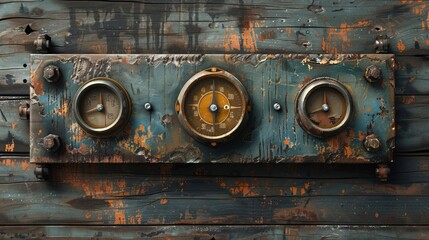 A clock with a red face and black numbers