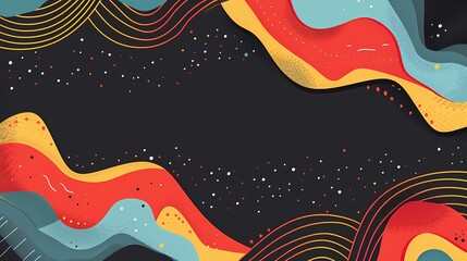 Vibrant abstract waves swirling in a cosmic dance