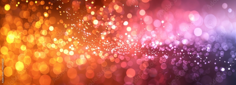 Poster glowing particle dots with colorful dots in abstract background, concept of light shining sparkling 