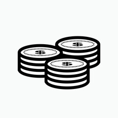 Coins Icon. Money, Investment   Symbol for Design and Websites, Presentation or Mobile Application.