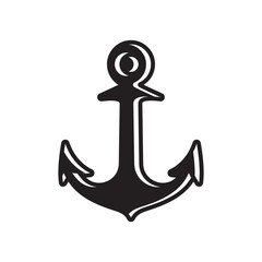 anchor logo design in sea waves