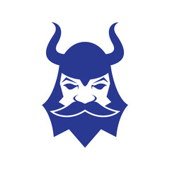logo design for the face of an ancient viking