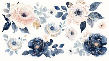 Golden Garden Gala: Botanic Watercolor Golden Anniversary Invitations