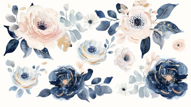 Golden Garden Gala: Botanic Watercolor Golden Anniversary Invitations