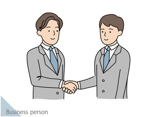 握手をするビジネスマンのイラスト