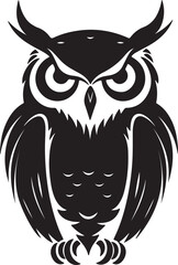 Obraz premium Owl Silhouette Vector Illustration White Background
