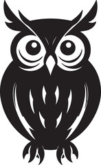 Owl Silhouette Vector Illustration White Background