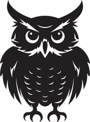 Owl Silhouette Vector Illustration White Background
