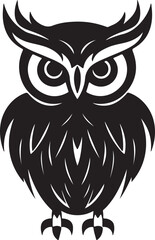Owl Silhouette Vector Illustration White Background