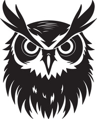 Owl Silhouette Vector Illustration White Background