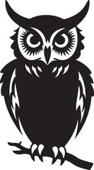 Owl Silhouette Vector Illustration White Background