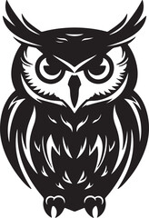 Owl Silhouette Vector Illustration White Background