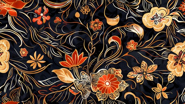 Intricate texture of Indonesian batik motifs for captivating backgrounds