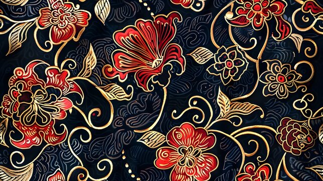 Intricate texture of Indonesian batik motifs for captivating backgrounds