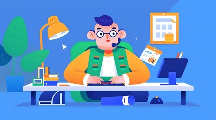 Fototapeta premium Collection Specialist: Analyzing Data, Communicating, and Negotiating with Expertise