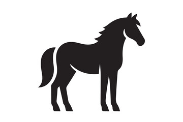 isolated black silhouette of a horse collection, Set of horse silhouette vector. A silhouette of a running horse, horse silhouette vector illustration