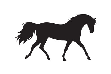isolated black silhouette of a horse collection, Set of horse silhouette vector. A silhouette of a running horse, horse silhouette vector illustration