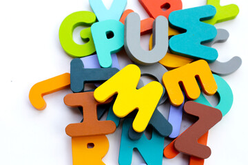 Wooden alphabet letters for kids