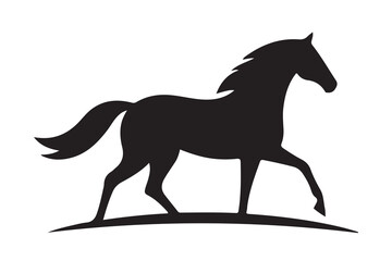 isolated black silhouette of a horse collection, Set of horse silhouette vector. A silhouette of a running horse, horse silhouette vector illustration