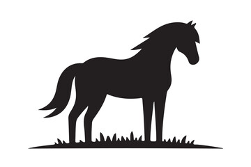 isolated black silhouette of a horse collection, Set of horse silhouette vector. A silhouette of a running horse, horse silhouette vector illustration