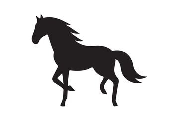 isolated black silhouette of a horse collection, Set of horse silhouette vector. A silhouette of a running horse, horse silhouette vector illustration