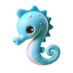 3d illustration of seahorse. 3d render isolated transparent.