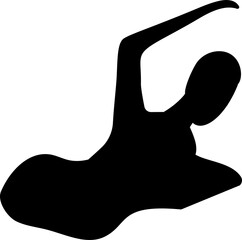 Isolated swim icon. Black silhouette of man swimming in the waves. Concept of swimming pool, summer competition and more.