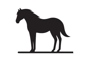 isolated black silhouette of a horse collection, Set of horse silhouette vector. A silhouette of a running horse, horse silhouette vector illustration
